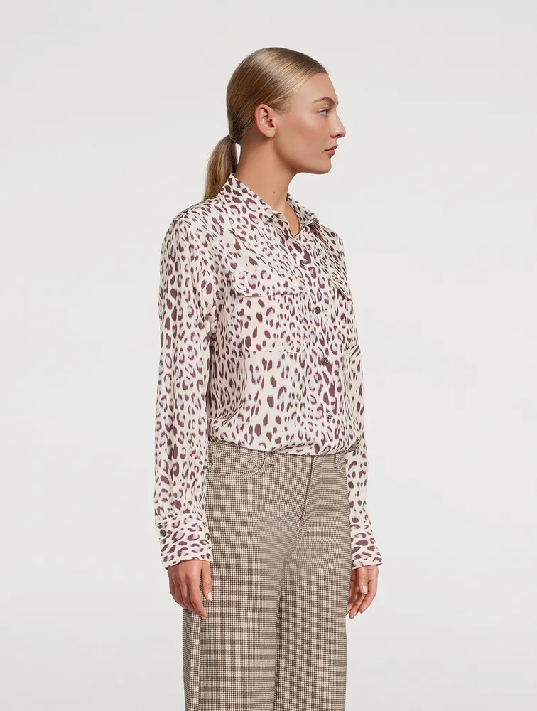 Cody Silk Shirt Leopard Print