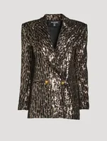 Sequin Double-Breasted Blazer