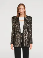 Sequin Double-Breasted Blazer