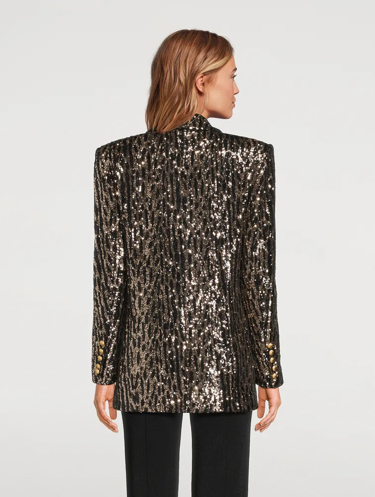Sequin Double-Breasted Blazer