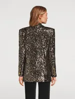 Sequin Double-Breasted Blazer