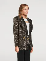 Sequin Double-Breasted Blazer