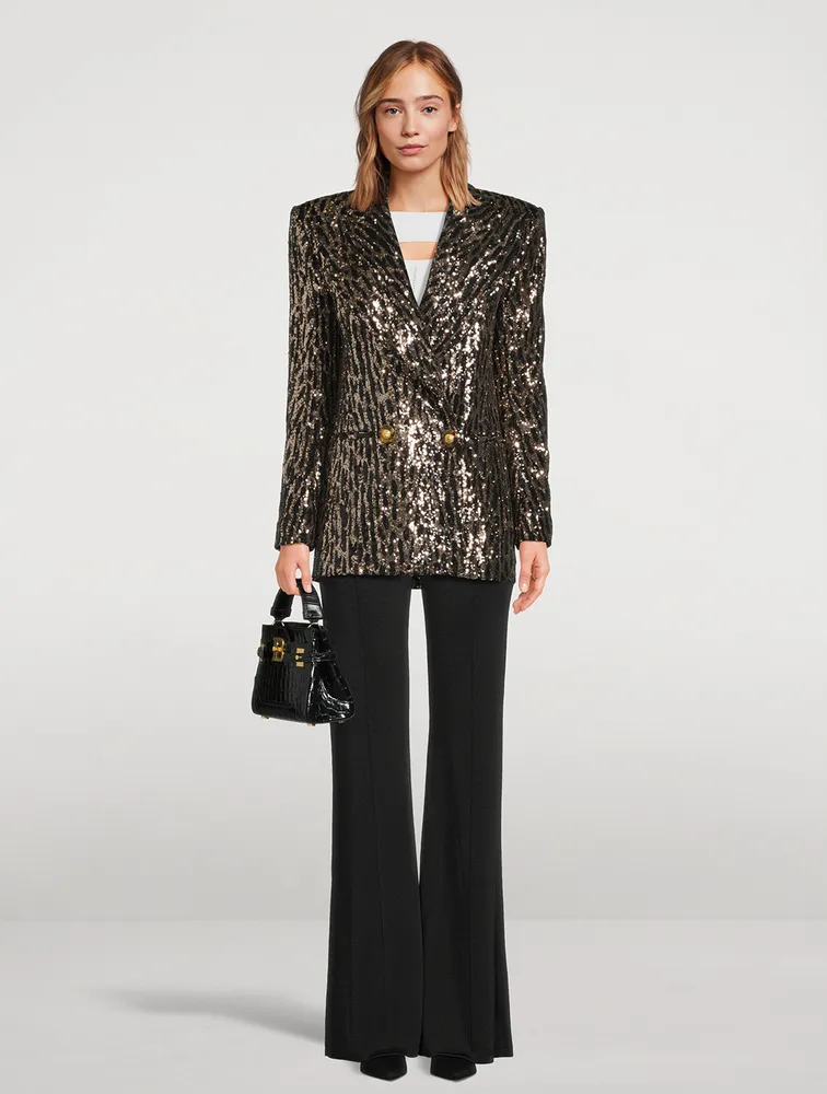 Sequin Double-Breasted Blazer