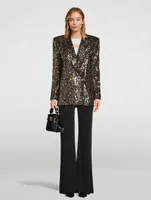 Sequin Double-Breasted Blazer