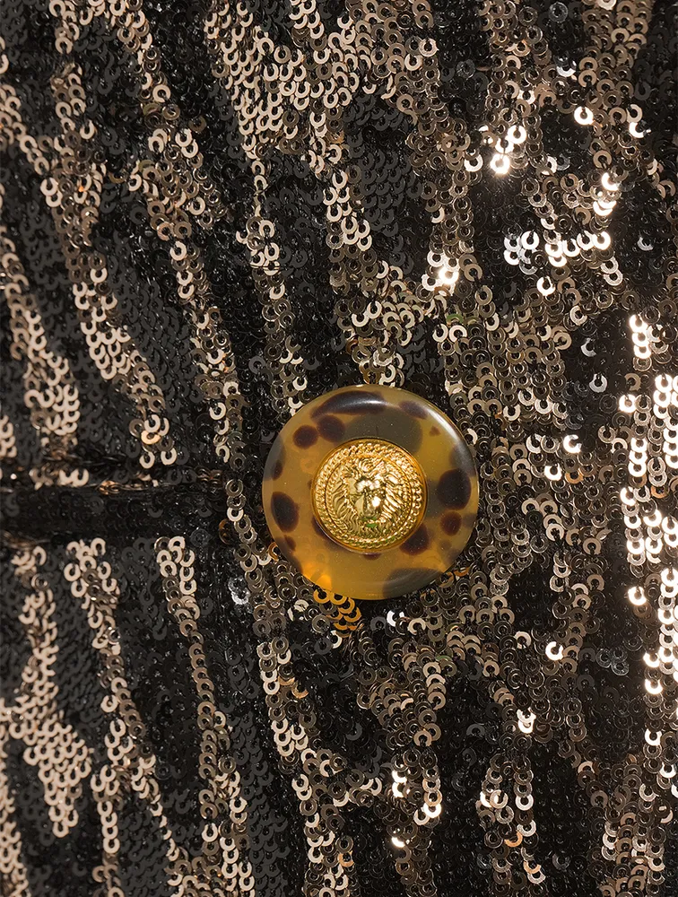 Sequin Double-Breasted Blazer