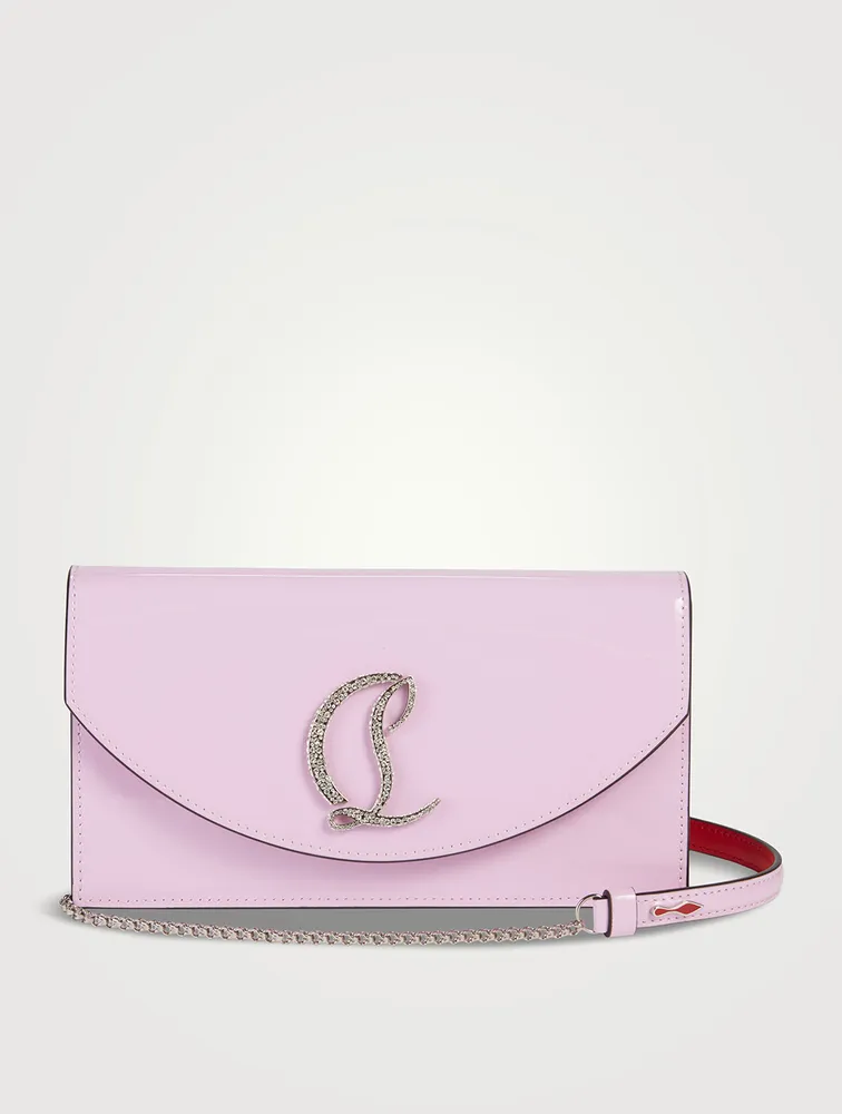 Loubi54 Strass Logo Patent Leather Clutch