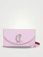 Loubi54 Strass Logo Patent Leather Clutch