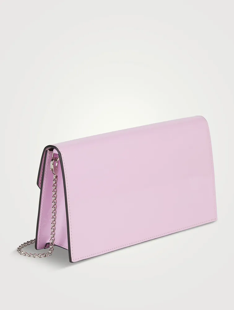 Loubi54 Strass Logo Patent Leather Clutch