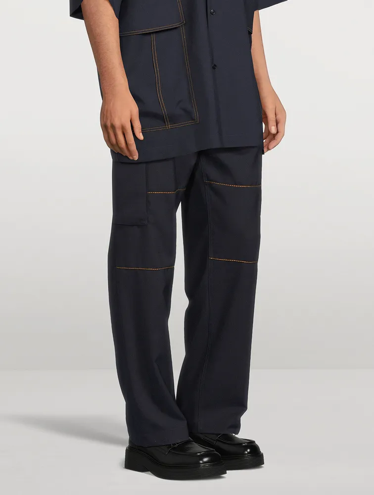 Tropical Wool Cargo Pants