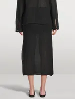 Savo Cotton And Linen Midi Skirt