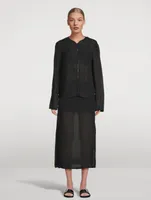 Savo Cotton And Linen Midi Skirt