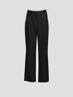 Solo Flannel Twill Wide-Leg Trousers