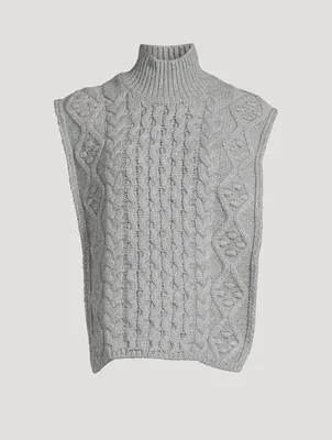 Liia Cable-Knit Wool And Cashmere Bib