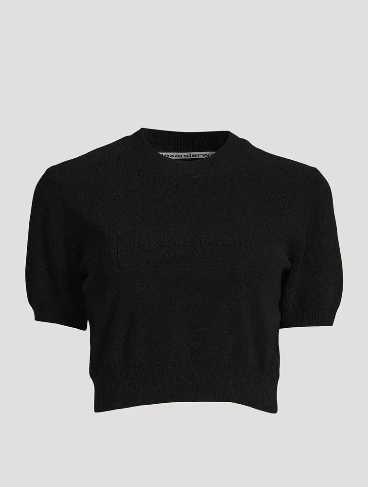 Ribbed Chenille Short-Sleeve Sweater