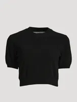 Ribbed Chenille Short-Sleeve Sweater