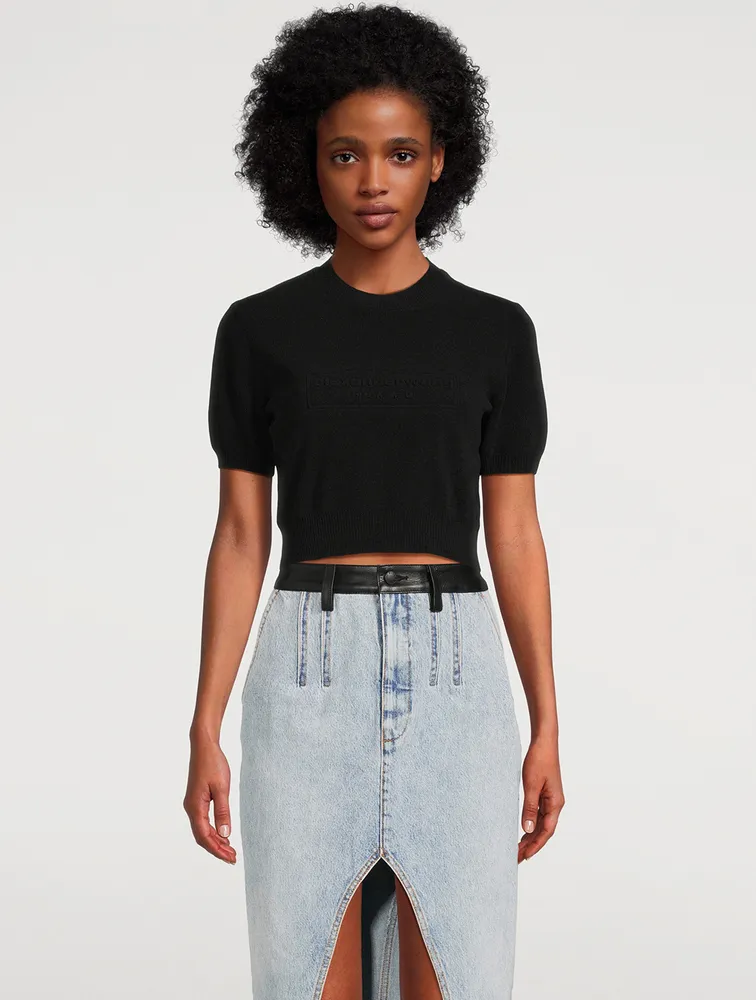 Ribbed Chenille Short-Sleeve Sweater