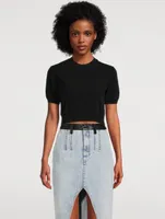 Ribbed Chenille Short-Sleeve Sweater