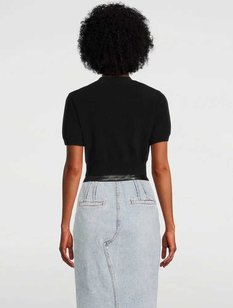 Ribbed Chenille Short-Sleeve Sweater