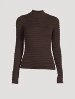 Smocked Mockneck Sweater