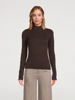 Smocked Mockneck Sweater