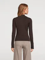 Smocked Mockneck Sweater
