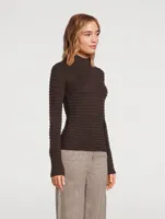 Smocked Mockneck Sweater