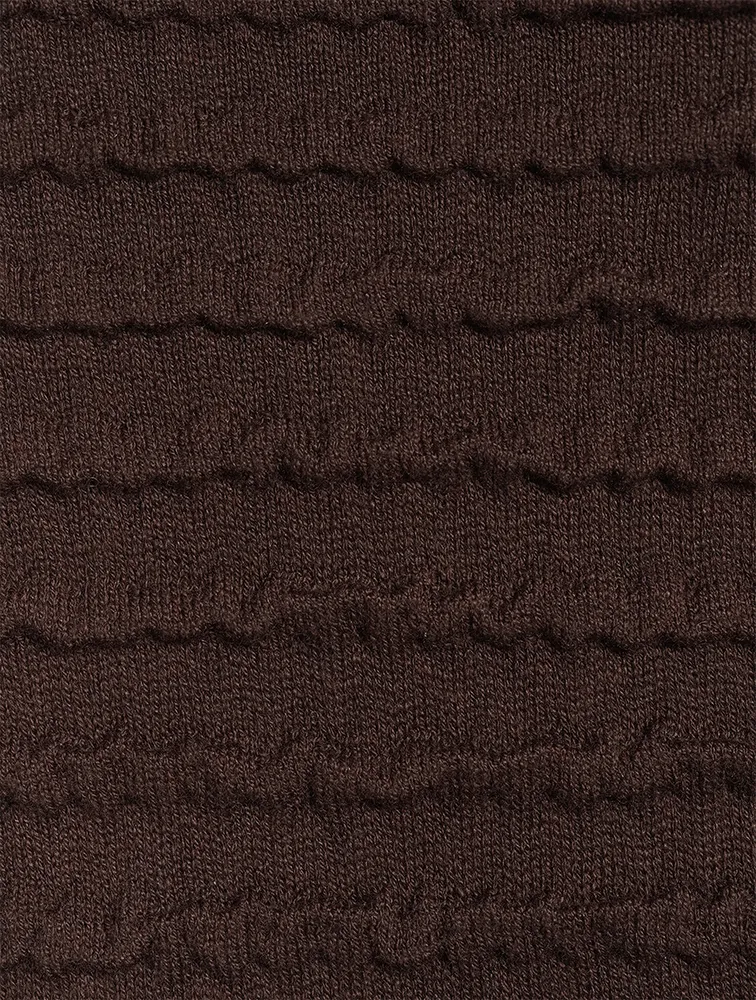 Smocked Mockneck Sweater