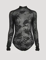 Sheer Floral Lace Bodysuit