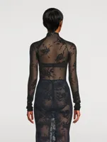 Sheer Floral Lace Bodysuit