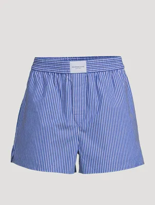 Cotton Boxer Shorts Pinstripe Print