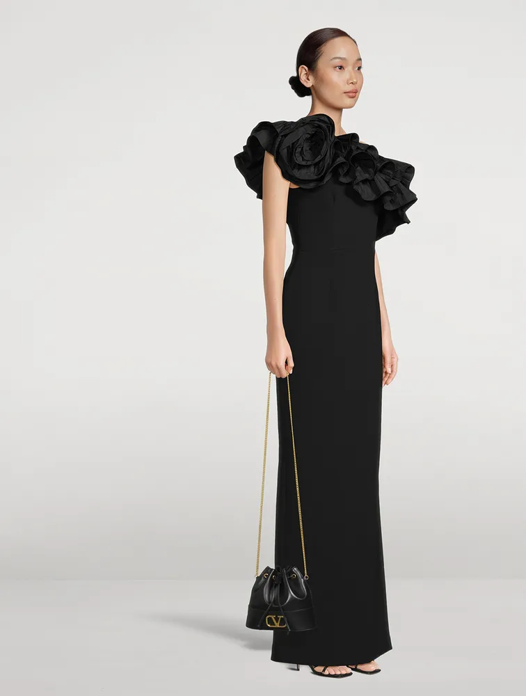 Chloe Ruffled One-Shoulder Gown