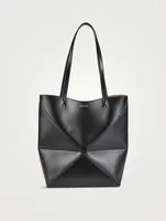 Puzzle Leather Tote Bag