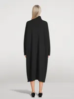 Scrunch-Neck Cashmere Sweater Dress