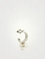 Mini Pearl Heart Hoop Earrings