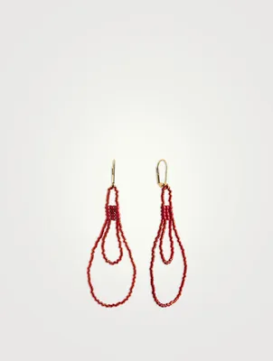 Holly Rouge Woven Oblong Loops Drop Earrings