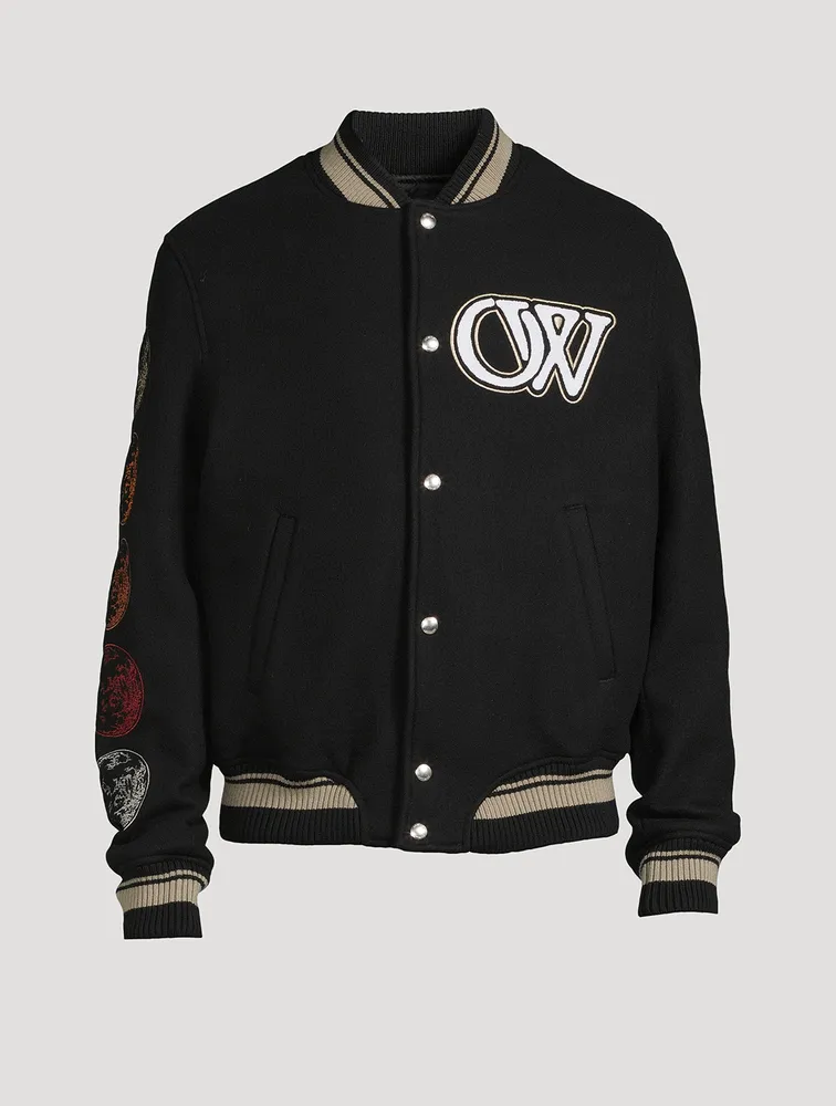 Moon Phase Vars Wool-Blend Bomber Jacket