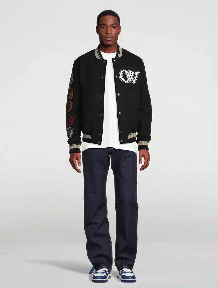 Moon Phase Vars Wool-Blend Bomber Jacket