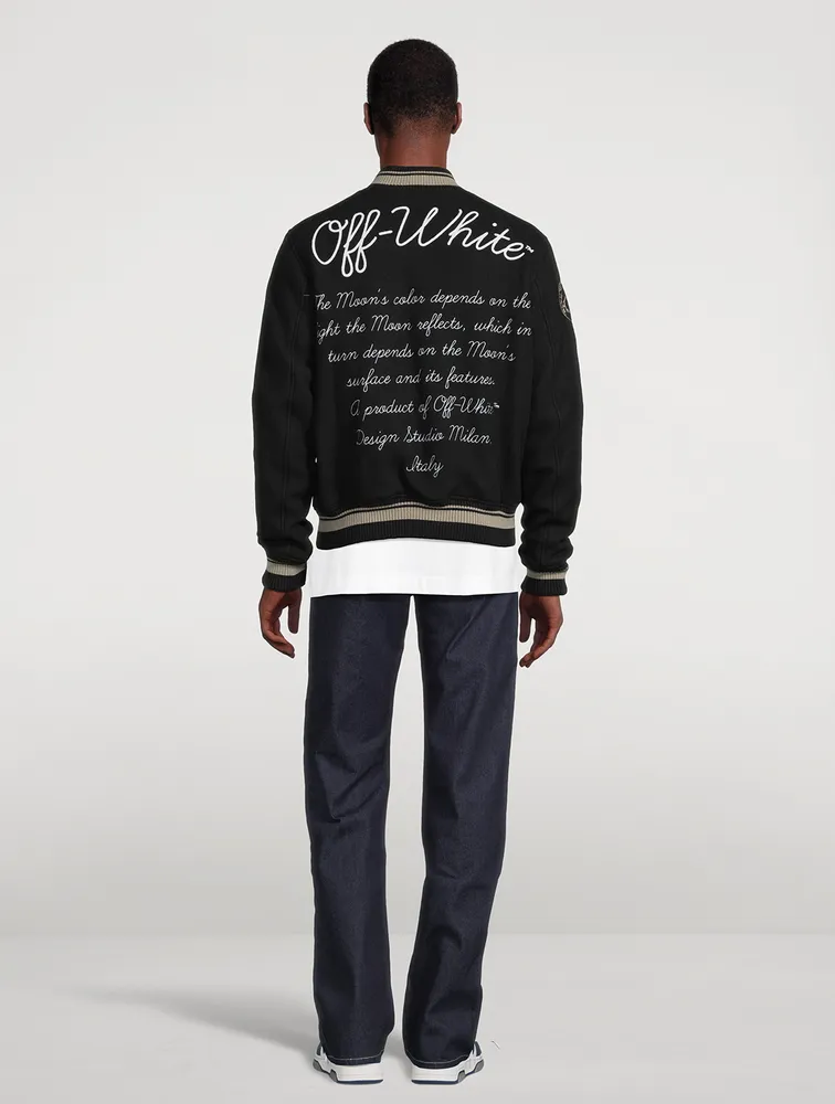 Moon Phase Vars Wool-Blend Bomber Jacket