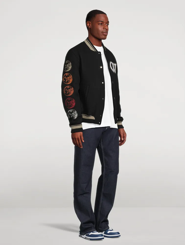 Moon Phase Vars Wool-Blend Bomber Jacket