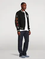 Moon Phase Vars Wool-Blend Bomber Jacket