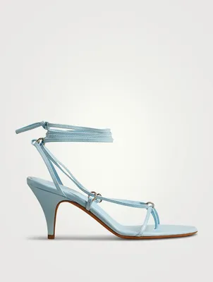 The Marion Leather Ankle-Tie Sandals