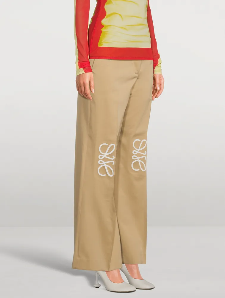 Anagram Cotton And Silk Wide-Leg Trousers