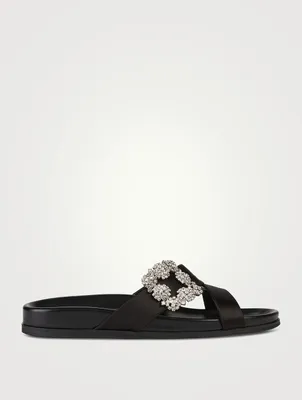 Chilanghi Embellished Satin Slide Sandals