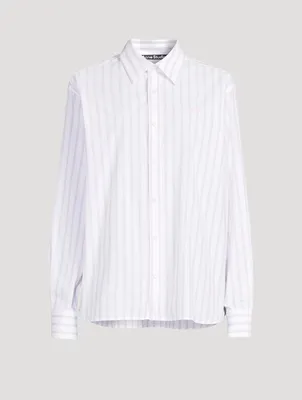 Cotton Long-Sleeve Shirt Striped Print