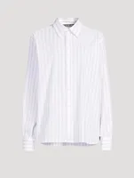 Cotton Long-Sleeve Shirt Striped Print