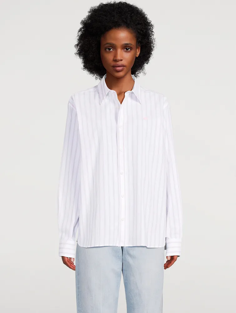 Cotton Long-Sleeve Shirt Striped Print