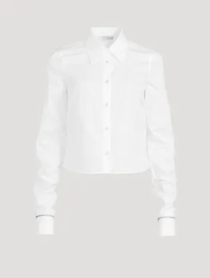 Zipper-Trimmed Poplin Shirt