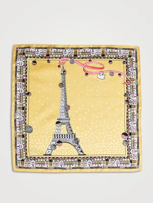 Tour Eiffel Noël Silk Scarf