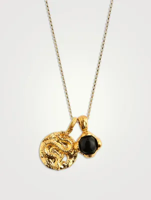 The Medusa And The Shield Onyx Necklace