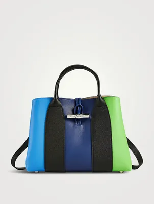 Medium Roseau Club Leather Top Handle Bag